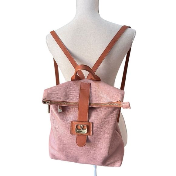 Valentina Pink Leather Backpack Italy